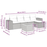 vidaXL 6-Piece Lounge Set with Cushions Poly Rattan Black