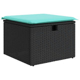 vidaXL 6-Piece Lounge Set with Cushions Poly Rattan Black