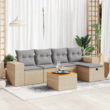 vidaXL 6-piece Lounge Set with cushions poly rattan black