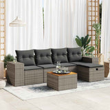 vidaXL 6-piece Lounge Set with cushions poly rattan black