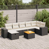 vidaXL 8-piece Lounge Set with Cushions Poly Rattan Black