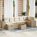 vidaXL 8-piece Lounge Set with Cushions Poly Rattan Black