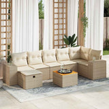 vidaXL 8-piece Lounge Set with Cushions Poly Rattan Black