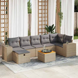 vidaXL 8-piece Lounge Set with Cushions Poly Rattan Black