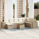 vidaXL 9-piece Lounge Set with Cushions Poly Rattan Black
