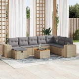 vidaXL 9-piece Lounge Set with Cushions Poly Rattan Black