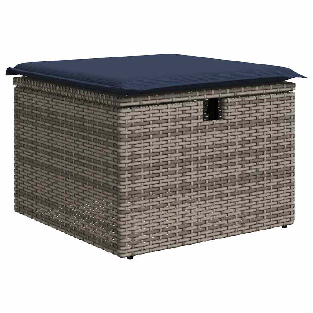 vidaXL 4-delige Loungeset met kussens poly rattan zwart