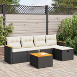 vidaXL 5-piece Lounge Set with Cushions Poly Rattan Black