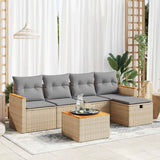 vidaXL 5-piece Lounge Set with Cushions Poly Rattan Black