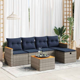 vidaXL 5-delige Loungeset met kussens poly rattan zwart