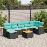vidaXL 7-Piece Lounge Set with Cushions Poly Rattan Grey