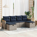 vidaXL 6-Piece Lounge Set with Cushions Poly Rattan Black