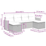 vidaXL 6-Piece Lounge Set with Cushions Poly Rattan Black