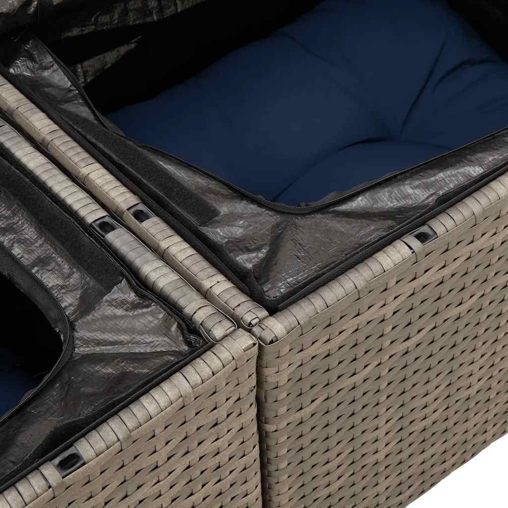 vidaXL 5-piece Lounge Set with Cushions Poly Rattan Black