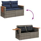 vidaXL 5-piece Lounge Set with Cushions Poly Rattan Black