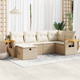 vidaXL 6-piece Lounge Set with Cushions Poly Rattan Black