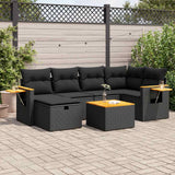 vidaXL 6-piece Lounge Set with Cushions Poly Rattan Black