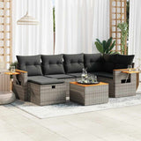 vidaXL 6-piece Lounge Set with Cushions Poly Rattan Black