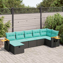 vidaXL 7-Piece Lounge Set with Cushions Poly Rattan Grey