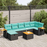 vidaXL 7-Piece Lounge Set with Cushions Poly Rattan Grey