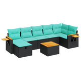 vidaXL 7-Piece Lounge Set with Cushions Poly Rattan Grey