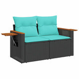 vidaXL 7-Piece Lounge Set with Cushions Poly Rattan Grey