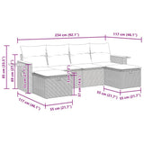 vidaXL 6-piece Lounge Set with cushions poly rattan black