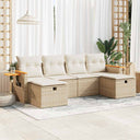 vidaXL 6-delige Loungeset met kussens poly rattan zwart