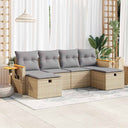 vidaXL 6-delige Loungeset met kussens poly rattan zwart