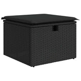 vidaXL 4-delige Loungeset met kussens poly rattan zwart