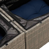 vidaXL 5-piece Lounge Set with Cushions Poly Rattan Black