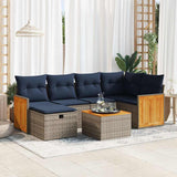 vidaXL 6-Piece Lounge Set with Cushions Poly Rattan Black