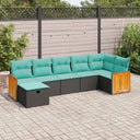vidaXL 7-delige Loungeset met kussens poly rattan grijs