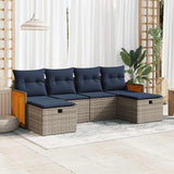 vidaXL 6-Piece Lounge Set with Cushions Poly Rattan Black