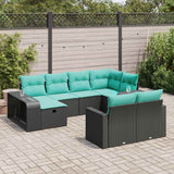 vidaXL 10-Piece Lounge Set with Cushions Poly Rattan Grey