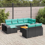 vidaXL 10-Piece Lounge Set with Cushions Poly Rattan Grey