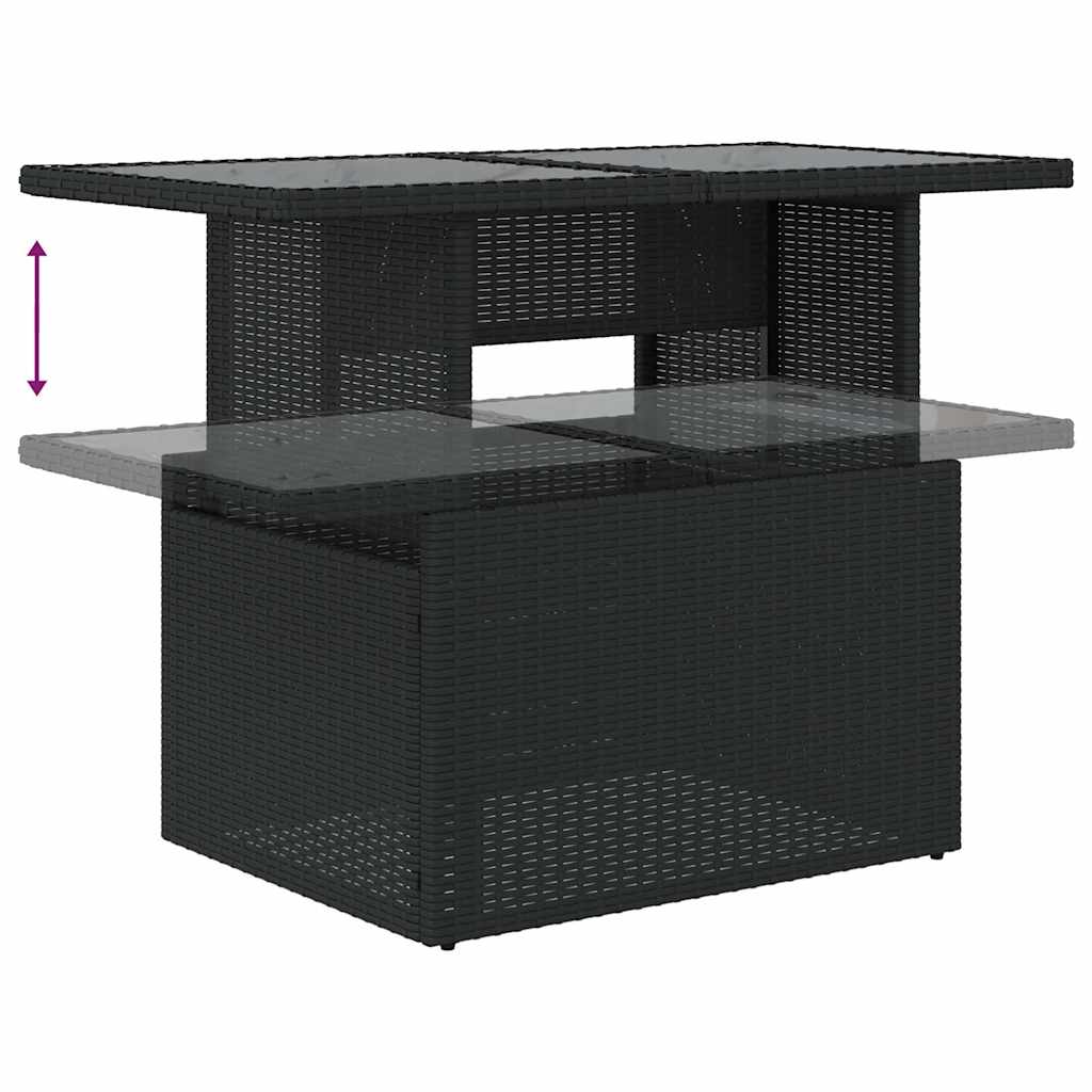 vidaXL 5-piece garden sofa set with cushions black poly rattan