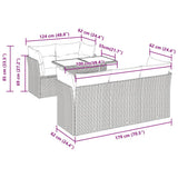 vidaXL 6-delige Loungeset met kussens poly rattan zwart