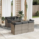 vidaXL 6-delige Loungeset met kussens poly rattan zwart