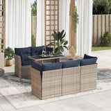 vidaXL 6-piece Lounge Set with Cushions Poly Rattan Acacia Black