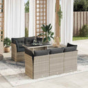 vidaXL 6-delige Loungeset met kussens poly rattan zwart