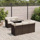 vidaXL 6-delige Loungeset met kussens poly rattan zwart