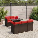 vidaXL 6-piece Lounge Set with Cushions Poly Rattan Acacia Black