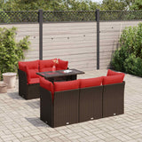 vidaXL 6-piece Lounge Set with Cushions Poly Rattan Acacia Black