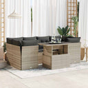 vidaXL 7-Piece Lounge Set with Cushions Poly Rattan Black
