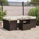vidaXL 7-Piece Lounge Set with Cushions Poly Rattan Black