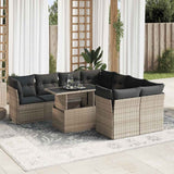 vidaXL 9-delige Loungeset met kussens poly rattan zwart