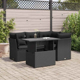 vidaXL 5-piece Lounge Set with Cushions Poly Rattan Black