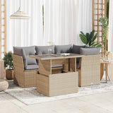 vidaXL 5-piece Lounge Set with Cushions Poly Rattan Black