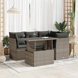 vidaXL 5-piece Lounge Set with Cushions Poly Rattan Black